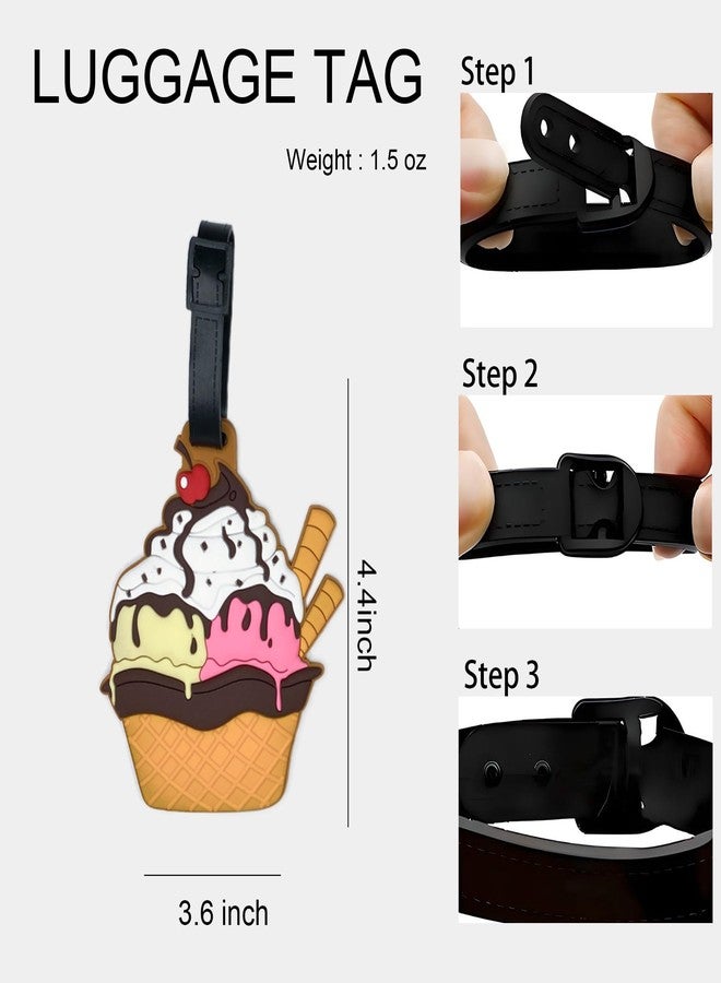 ANINIUCN Ice Cream Luggage Tag for Suitcase Travel Accessories Durable Silicone ID Card Holder Cute Bag Identifier - Image 2